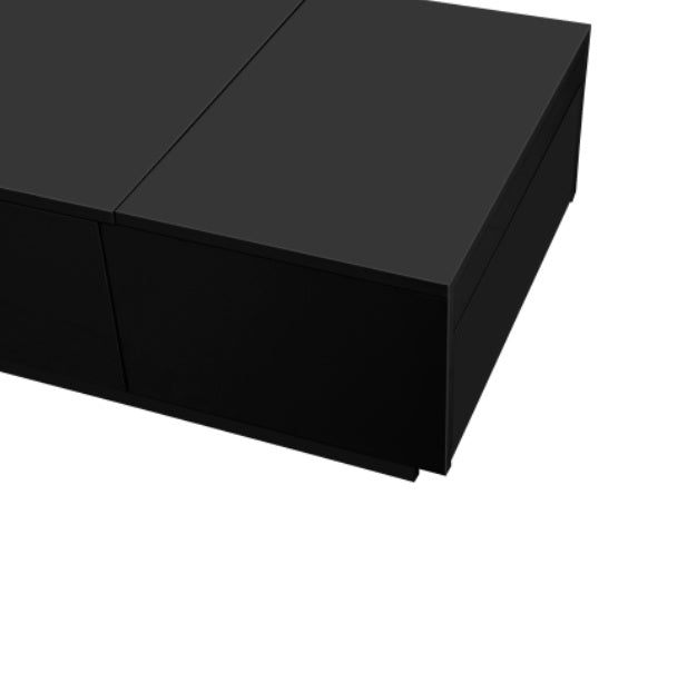 Black high gloss Coffee Table, With Push-Pull Storage Structure, Double-Sided Drawers