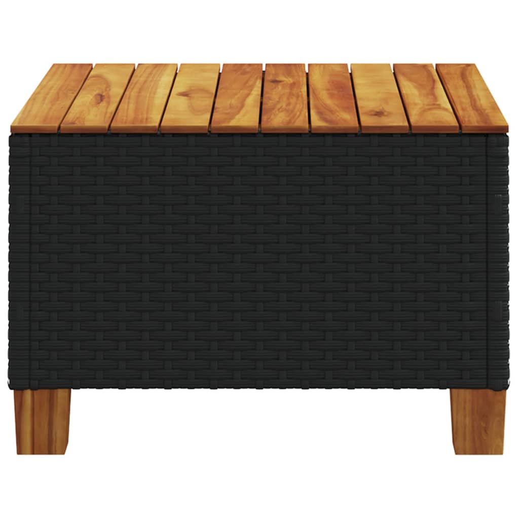 Garden Table 55x Poly Rattan Acacia Wood   Garden Table