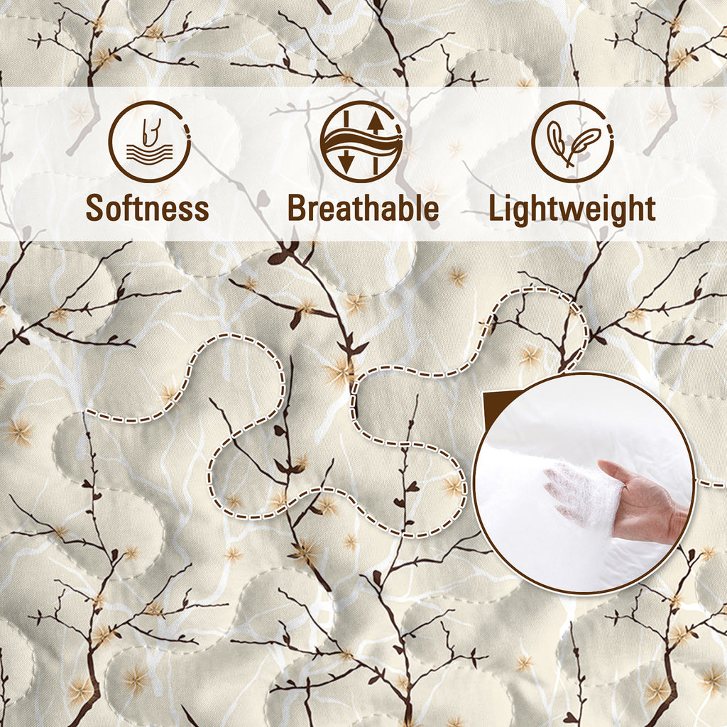 3pcs Minimalist Tree Branch Patterned Blankets Suitable For All Seasons, Including Flower And Autumn Leaf Bedding Sets With 2 Pillowcases, Suitable For Children And Adults