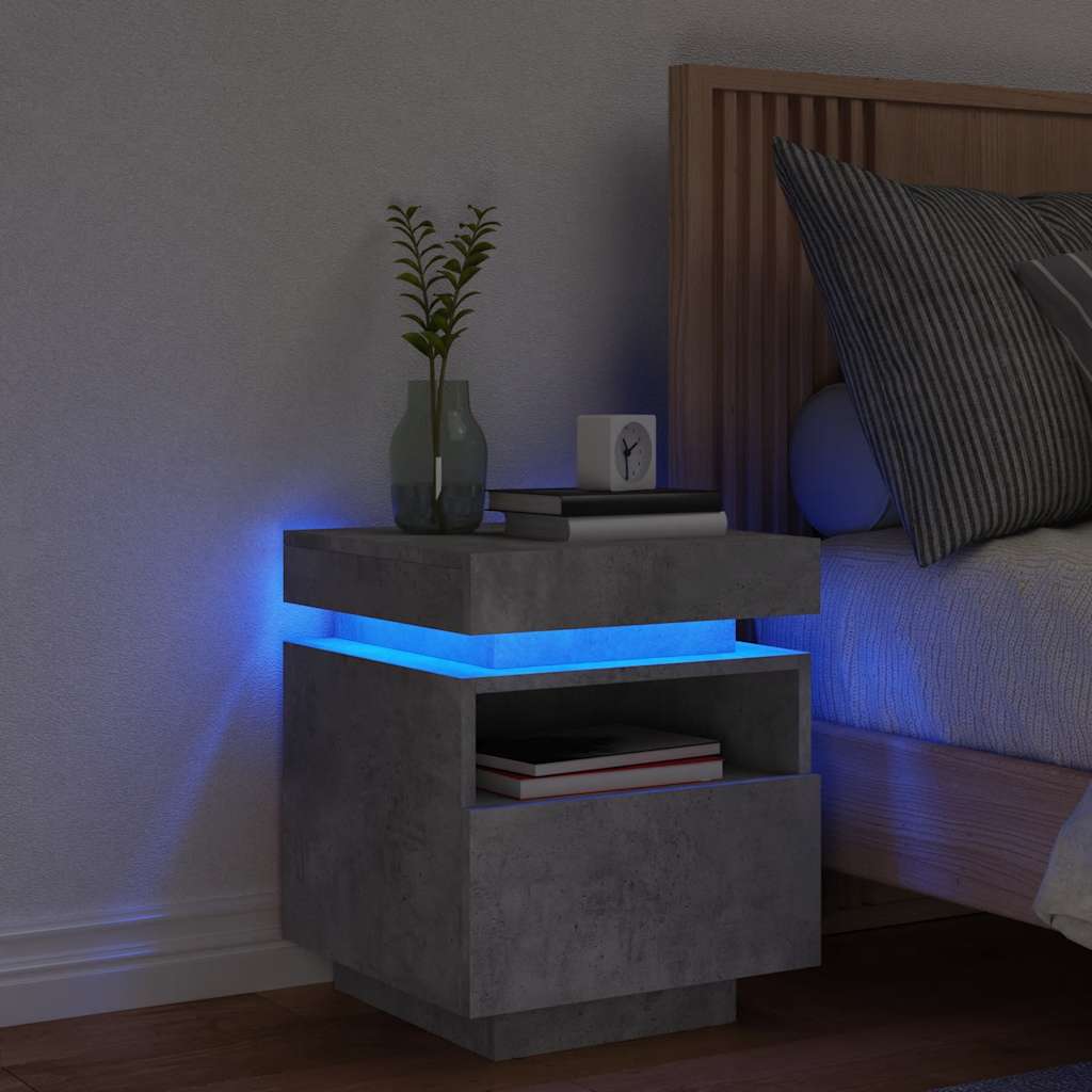 bedside table with LED lights 40x39x48.5 cm   bedside tables