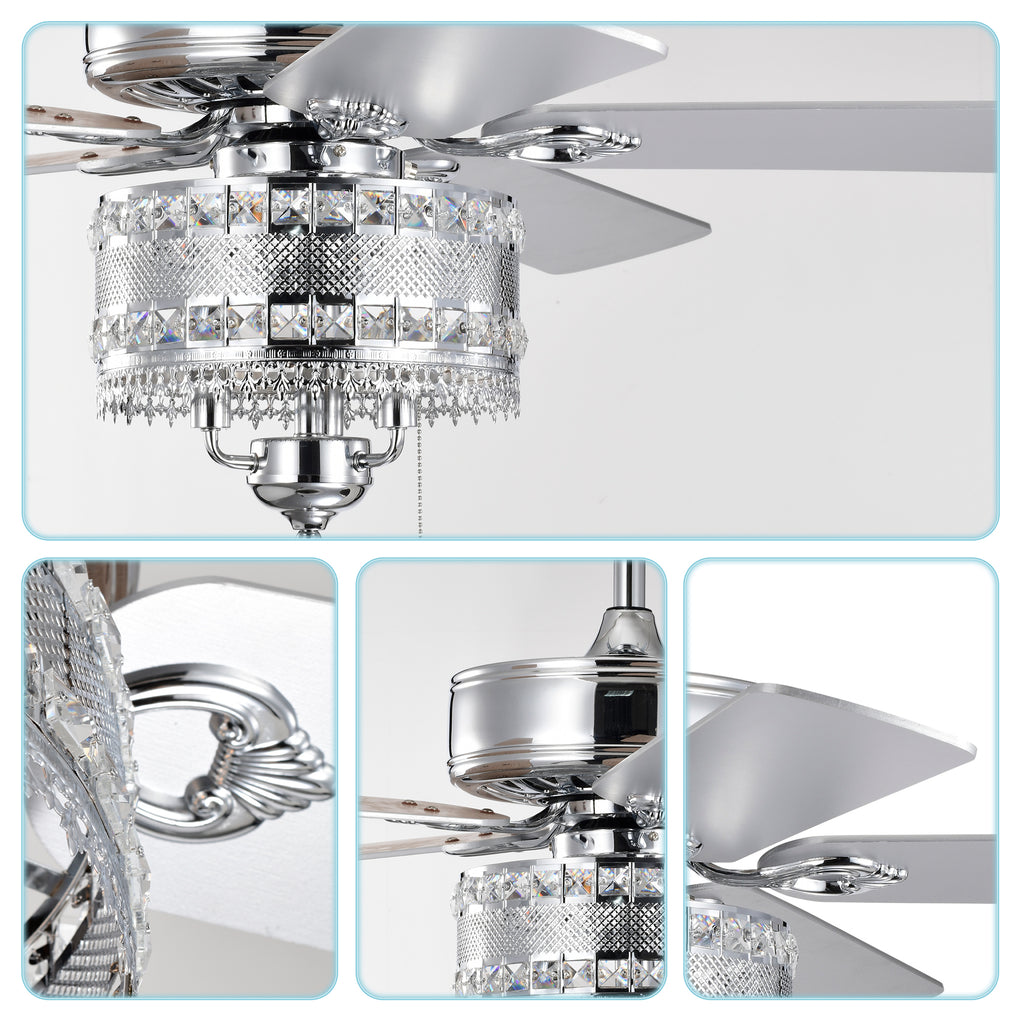 3-Light Chrome Drum Shade LED Ceiling Fan Remote, Traditional Farmhouse Rustic Industrial Bohemian Country Cottage Transitional Glam For Home, Kitchen, Living Room