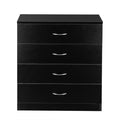 4-drawer Bedside Storage Cabinet, Black
