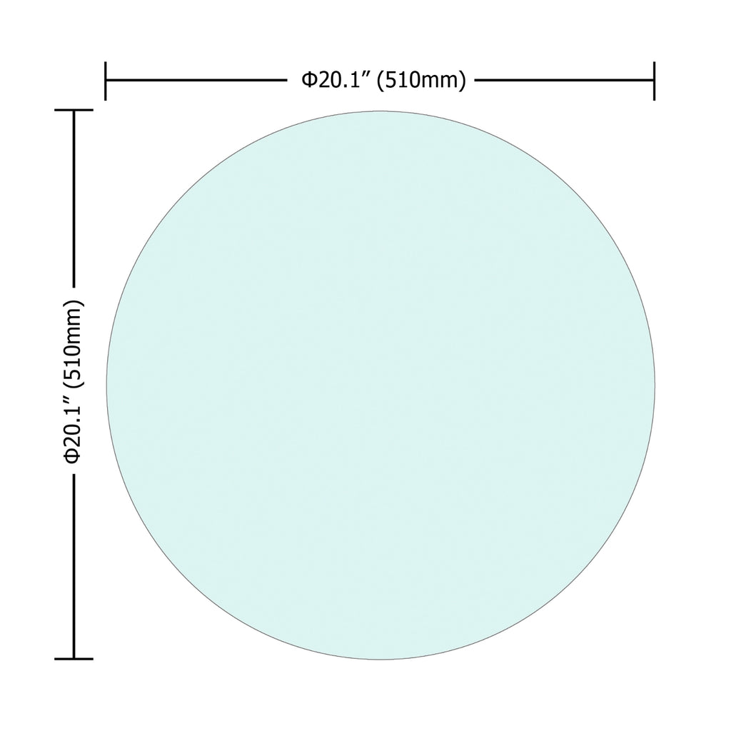 20 Round Tempered Glass Table Top 1 4 Thick Polished Edge