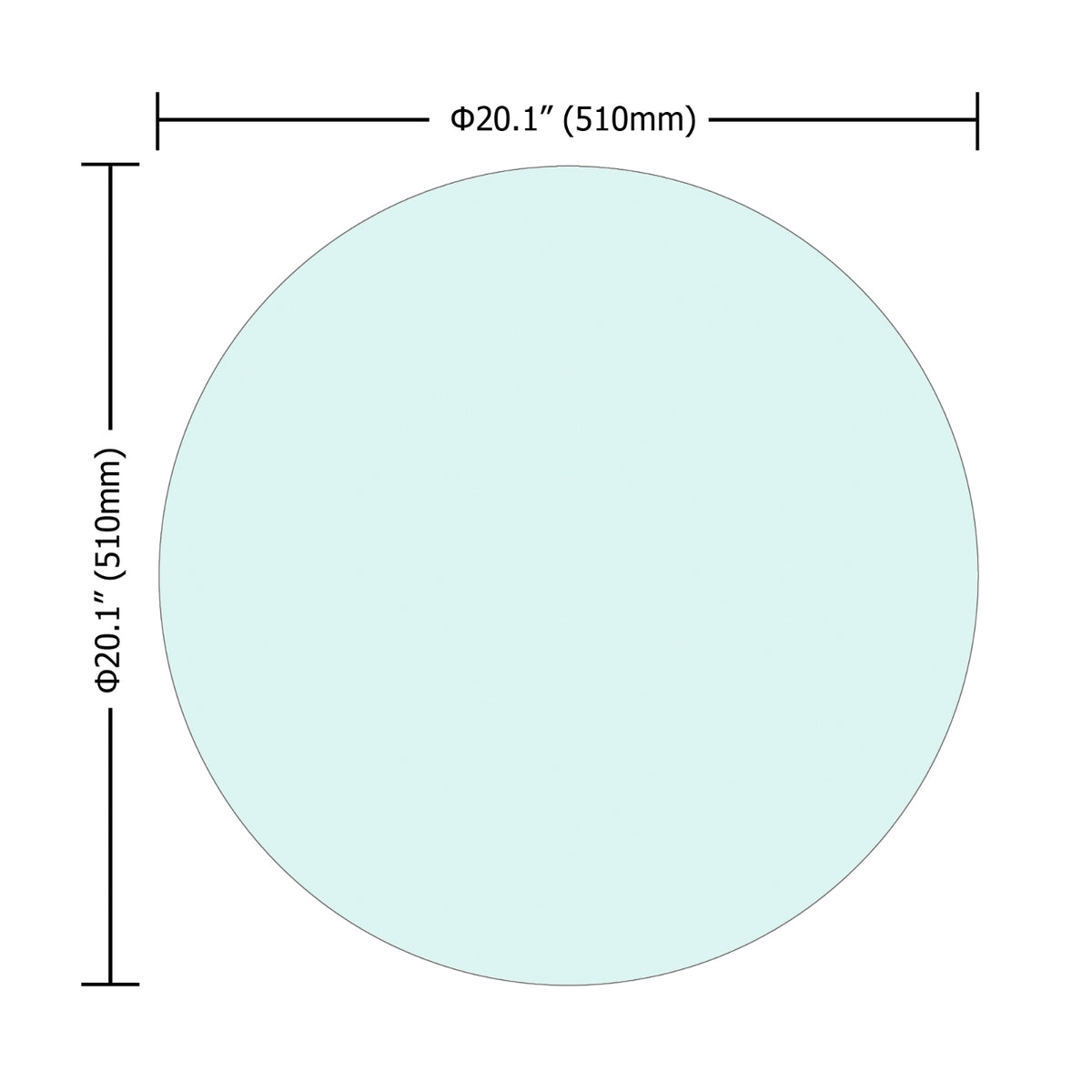 20 Round Tempered Glass Table Top 1 4 Thick Polished Edge