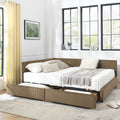 Queen Size Storage Upholstered Tufted Bed Frame, Sofa Bed Frame With Comfortable Backrest And Armrests, Queen Size Bed For Bedroom, Living Room,Velvet, BROWN 85.5x64.5x29.5