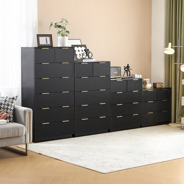 Modern Bedside Cabinet 4 Drawer | Wavy Design Nightstand