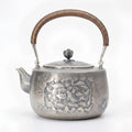 925 Sterling Silver Vintage Handcrafted Silver Teapot with Exquisite Koi Fish and Wave Relief Design - Handicraft