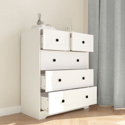White 5 Drawer Dresser | Farmhouse Chest of Drawers