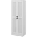 White Storage Cabinet with Adjustable Shelves and Tall Design, for Kitchen Storage , Perfect for Home Use and Family Organization