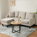 L-shaped Corner Sofa With Chaise Lounge - 3-Seater Sofa, 166 X 118 X 77 Cm, Breathable Cotton-Linen Fabric, Plastic Legs, Modular Design, Ideal For Living Rooms, Apartments, And Offices