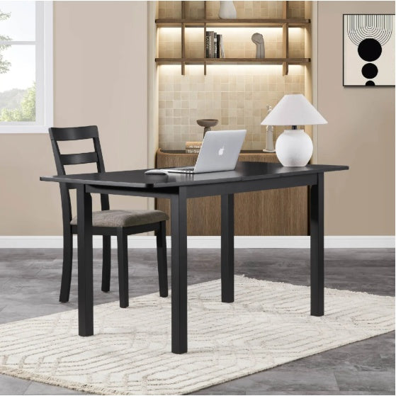59 Extendable Dining Table, Modern House Dining Room Table For 4-8, Wooden Kitchen Table , Dining Room, Working Office, Home Living Room Furniture For Small Space, Black
