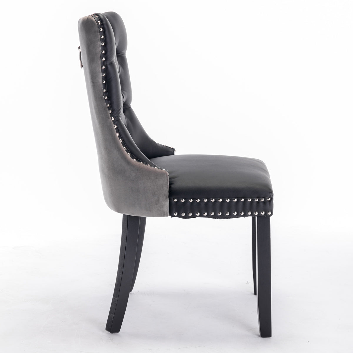 A&A Nikki  Modern Tufted Solid Wood PU & Velvet Upholstered Sofa