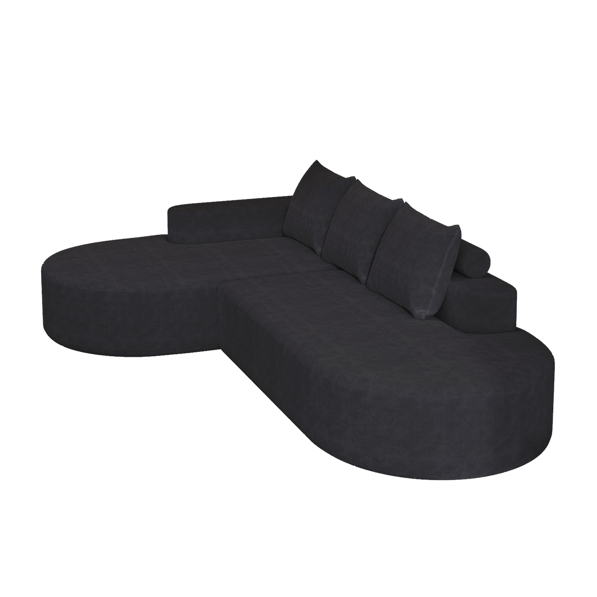 Modern Curved Sofa ,Chenille Upholstered Sectional Sofa Couch Set,Modular 108.5 L Shaped Sectional Living Room Sofa Set With 3 Pillows,Free Combination Sofa Couch For Living Room,Bedroom