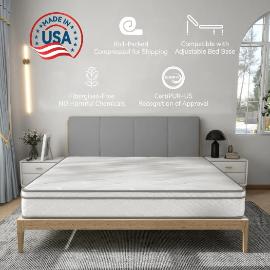 12 inch Queen Mattress  Hybrid Mattress With Memory Foam