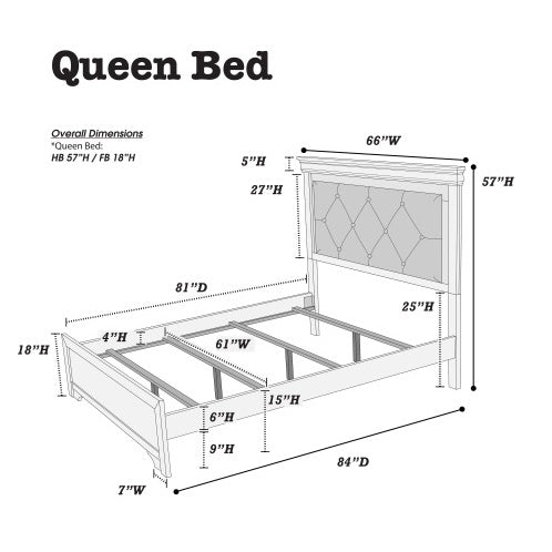 Dark Gray Faux Leather  1pc Queen Size Bed with LED
