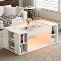 High Gloss Coffee Table With Open Storage, LED Lights