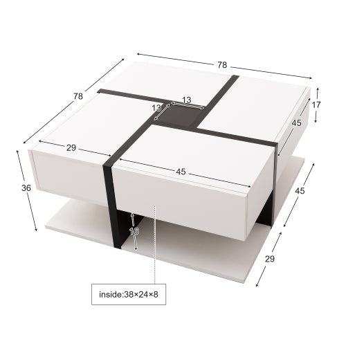 Coffee Table with  4 Drawers