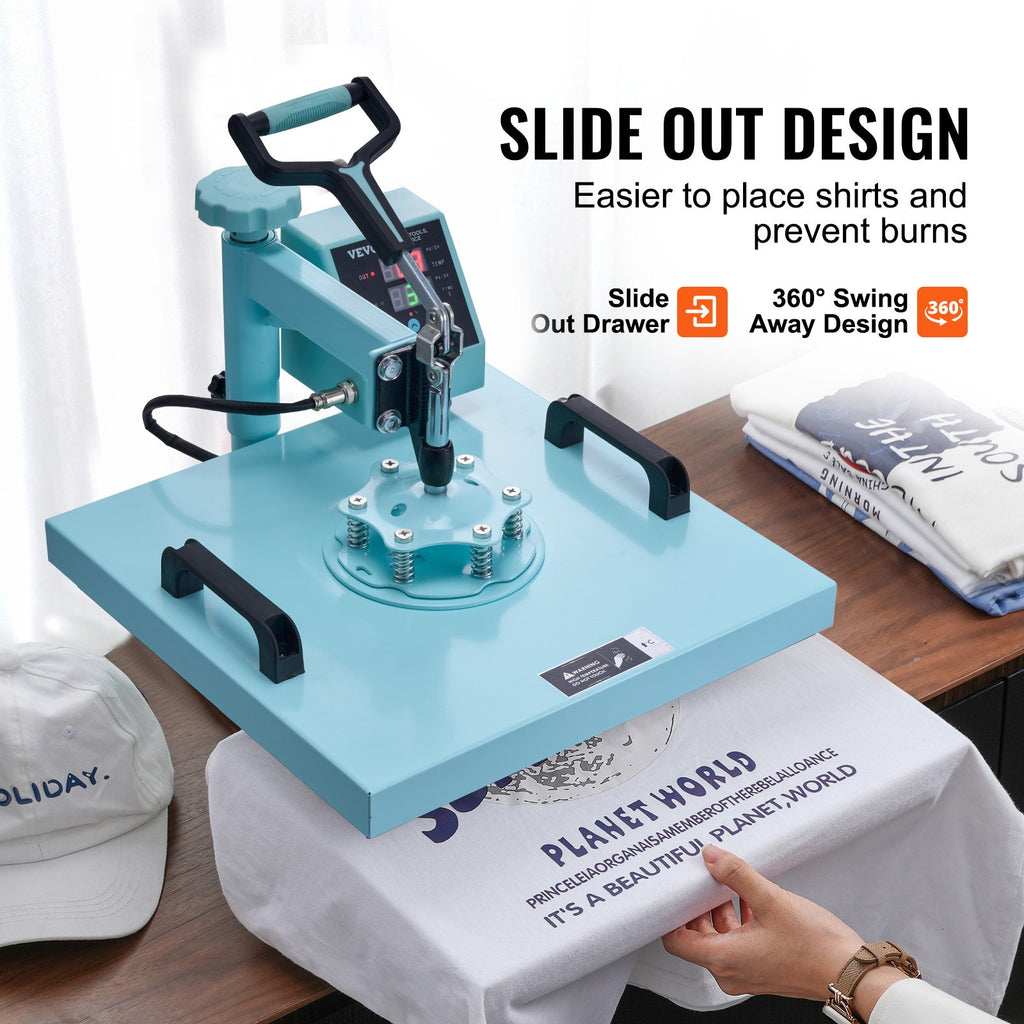 5-in-1 Heat Press Machine Multifunction Sublimation Press for T-Shirts, Mugs & Hats