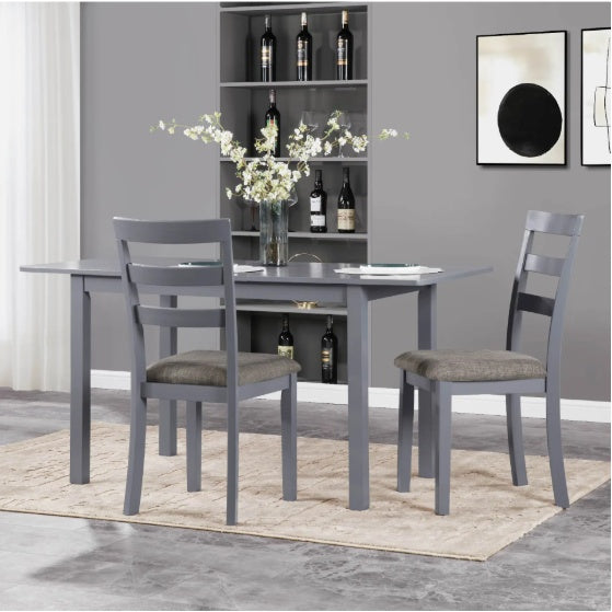 59 Extendable Dining Table, Modern House Dining Room Table For 4-8, Wooden Kitchen Table , Dining Room, Working Office, Home Living Room Furniture For Small Space, Dark Gray