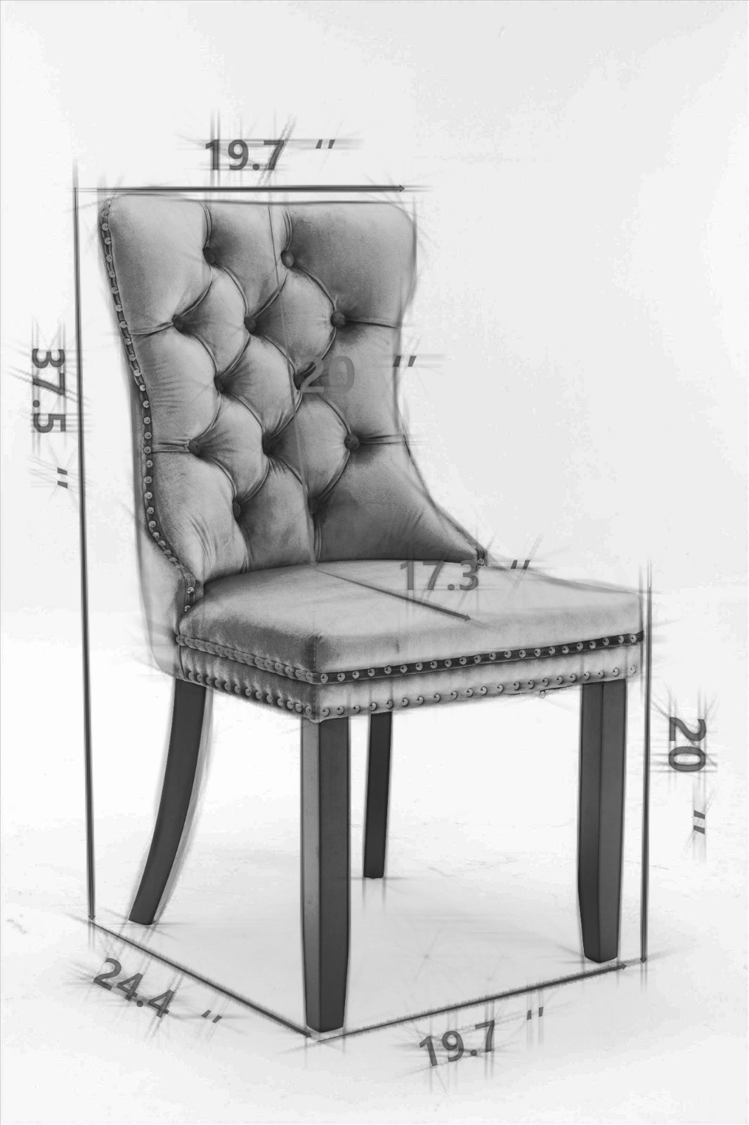 A&A Nikki  Modern Tufted Solid Wood PU & Velvet Upholstered Sofa
