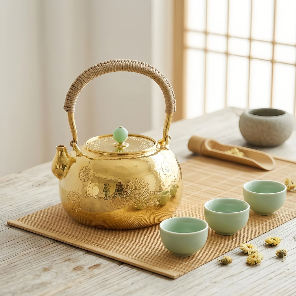 925 Sterling Silver Exquisite Handcrafted Hammered Metallic Teapot with Floral Engravings and Jade Finial - Handicraft