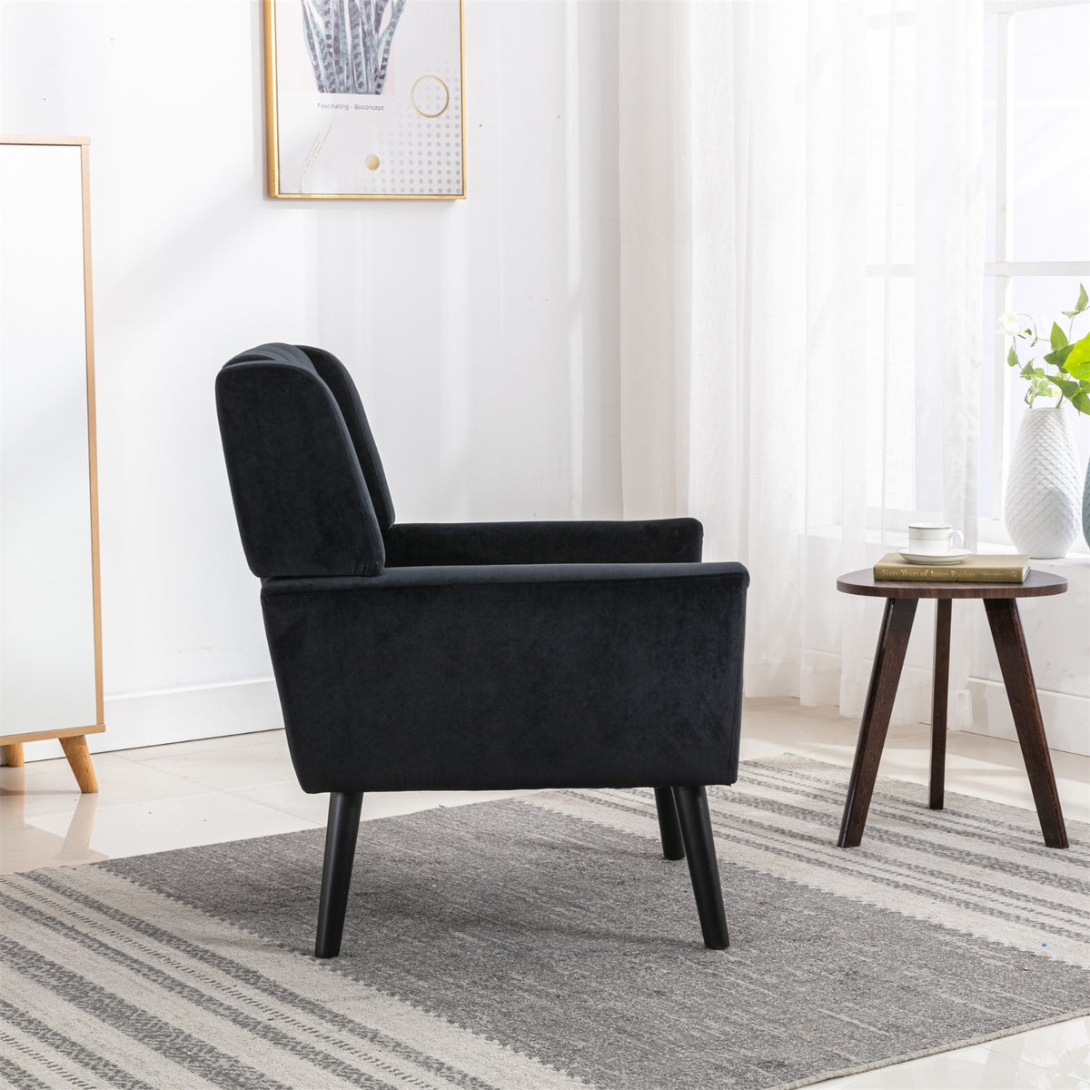 Modern Soft Velvet Ergonomic Accent Chair For Living Room, Bedroom - Home Chair
