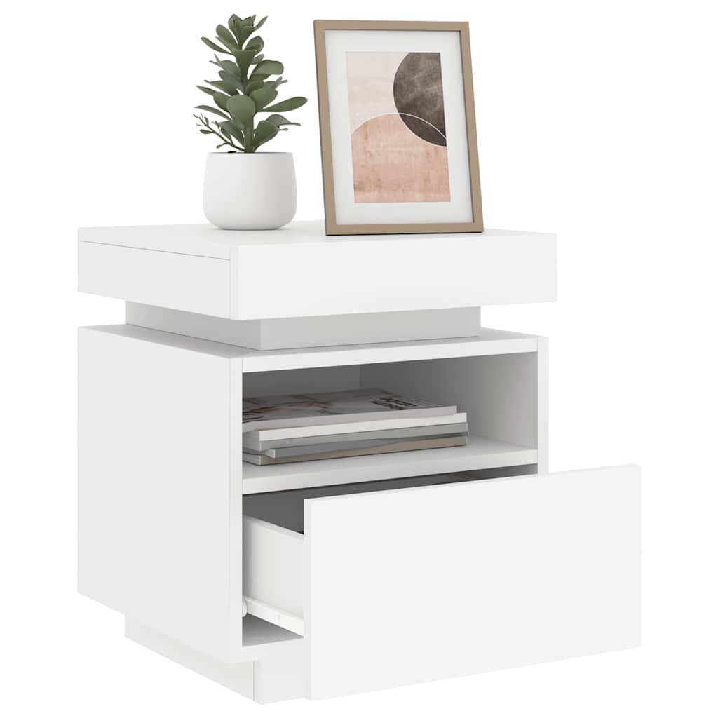 bedside table with LED lights 40x39x48.5 cm   bedside tables