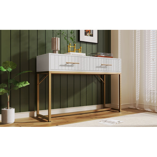 Dressing Table With 2 Drawers 75 Cm High ,Chest Of Drawers Bedroom Highboard White Sideboard Chest Of Drawers For Bedroom, White  H76.5 W100 D45 Cm