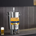 304 Stainless Steel Kettle, 8 GALLON Beer Brew Fermentor, Brew Bucket Fermentor For Brewing, Home Brewing Supplies With Base, Kettle Stock Pot Includes Lid, Handle, Valve, Spigot, Thermometer