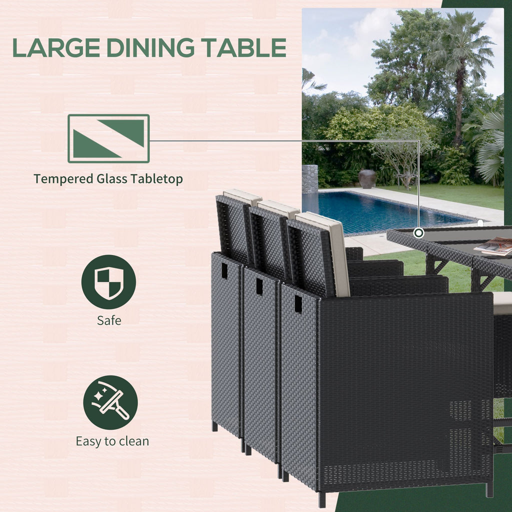 Rattan Garden Furniture Set 6 Seater Cube | Patio Dining Set with Cushions