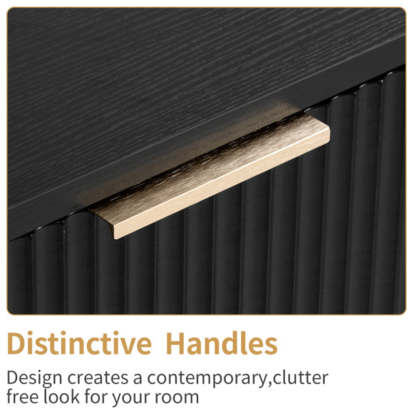 Modern Bedside Cabinet 4 Drawer | Wavy Design Nightstand