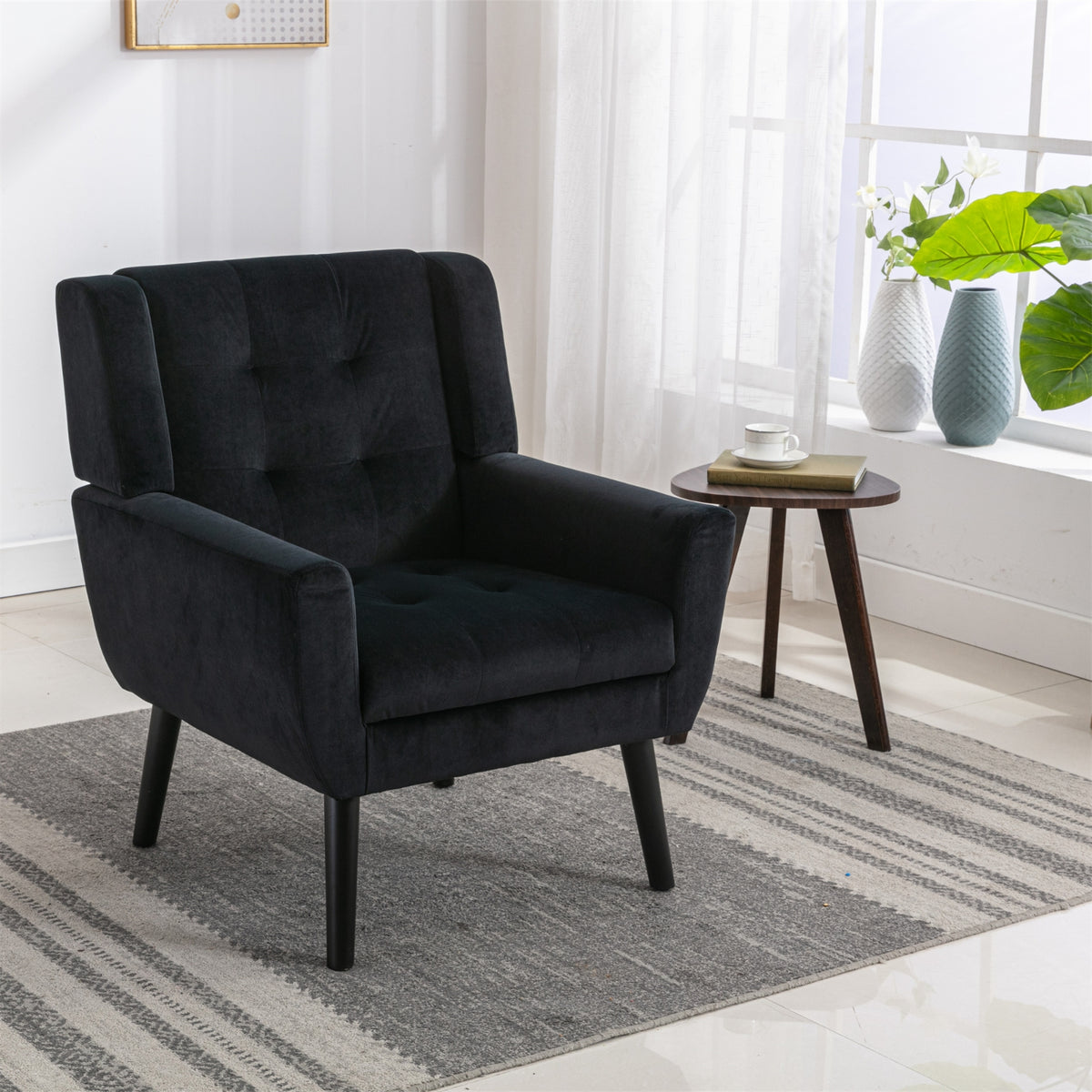 Modern Soft Velvet Ergonomic Accent Chair For Living Room, Bedroom - Home Chair