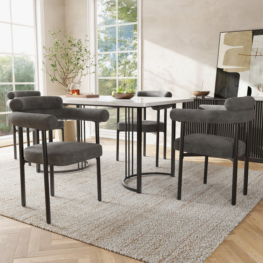 Velvet Dining Chairs Set of 2 | Upholstered Modern Armchairs