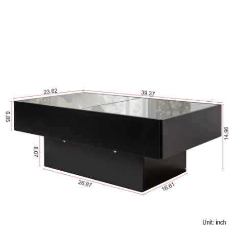 Coffee Table With Sliding Tabletop, Center Table With Hidden Storage Compartment, Extendable Table For Living Room