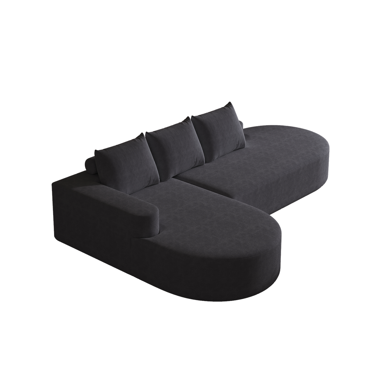 Modern Curved Sofa ,Chenille Upholstered Sectional Sofa Couch Set,Modular 108.5 L Shaped Sectional Living Room Sofa Set With 3 Pillows,Free Combination Sofa Couch For Living Room,Bedroom