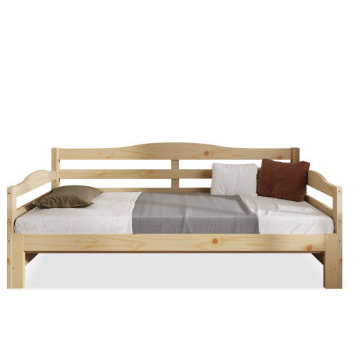 Daybed Cabin Bed SIngle Guest Bed Sofa Bed, Pull Out Trundle For Living Room And Bedroom - 3 FT 90 X190 Cm -Natural