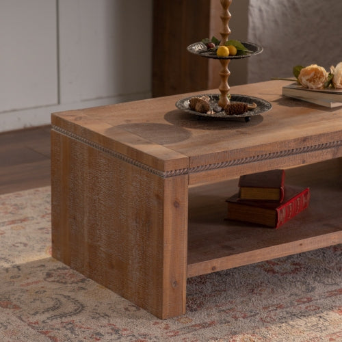 Rectangle Coffee Table With Solid Wood