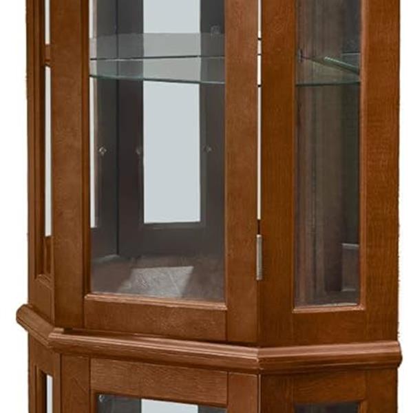 Corner Rare Cabinet With Lights, Excluding E26 Light Bulbs