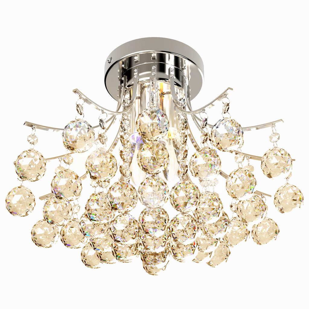 Crystal Chandeliers, K9 Droplets Ceiling Light With 3 E14 Bulb Base, Pendant Lights For Living Room, Bedroom, Dining Room, Hallway, Kitchen