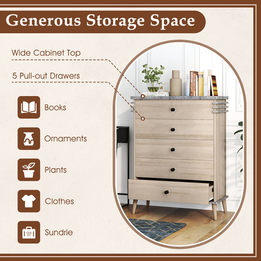 Farmhouse Chest Dresser Of Drawers Tall Storage Organizer