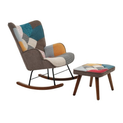 Rocking Chairs, Leisure Chairs, Front And Rear Rocking Chairs With Splicing, Living Room Chairs, Leisure Chairs With Footrest