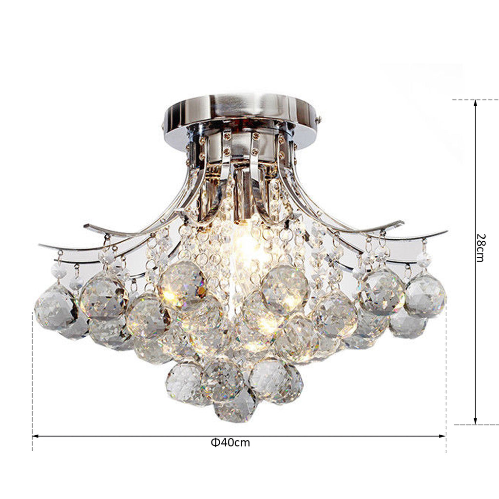 Crystal Chandeliers, K9 Droplets Ceiling Light With 3 E14 Bulb Base, Pendant Lights For Living Room, Bedroom, Dining Room, Hallway, Kitchen