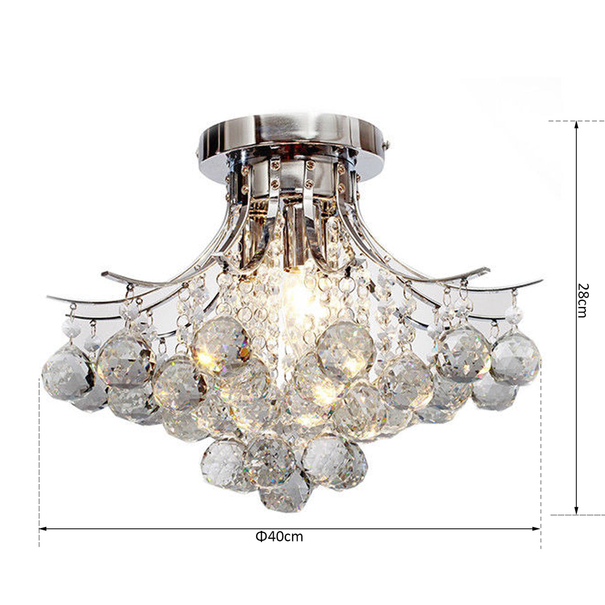 Crystal Chandeliers, K9 Droplets Ceiling Light With 3 E14 Bulb Base, Pendant Lights For Living Room, Bedroom, Dining Room, Hallway, Kitchen