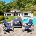 Courtyard Furniture Set, Outdoor Courtyard Furniture Reception Set With Table---4 Black