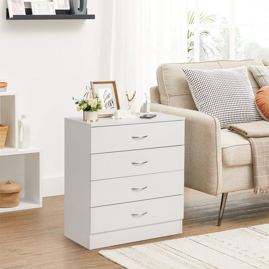 4 Drawers, 2 USB  2 Sockets, Bedside Table