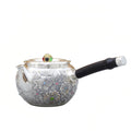 Pure 999 Fine Silver Elegant  Floral Teapot with Gemstone Accent-Fine side-handled teapot - Handicraft