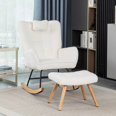 Rocking Chair Rocker Chair Single Recliner Casual Lounger Lounge Chair Cushion For Living Room Bedroom