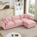 Modular Sectional Sofa, 102 Inch L Shaped Couch Set For Living Room, 3-Seater Comfy Cloud Couches With Movable Ottoman, DIY Combination, Chenille