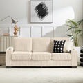 83.86 Corduroy Fabric Sofa,Modern Compressed Couch,3-Seater Sofa, Furniture For Living Room,Bedroom,office ,Beige