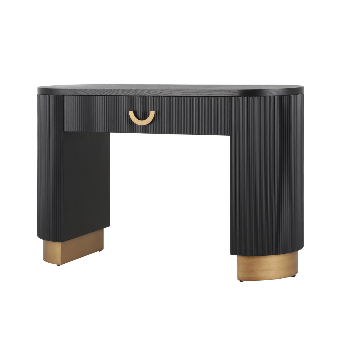 Mirod Modern Console Table With Vertical Ribbed Design, Compact Storage With Functional Drawer